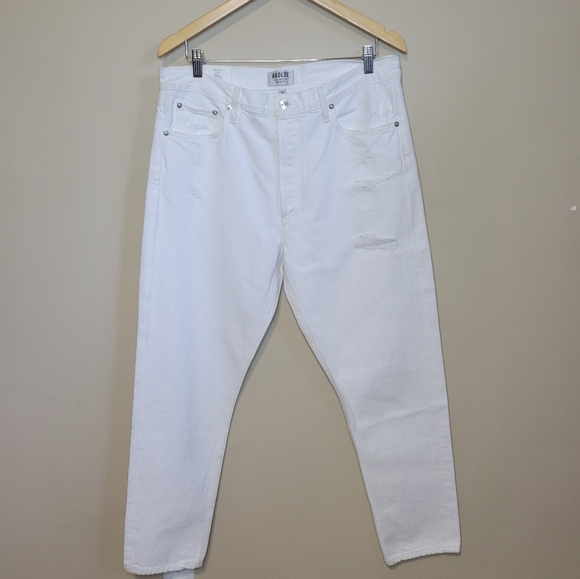 NWT Agolde Jamie Button Fly Distressed High Rise Size 32 - Picture 7 of 13